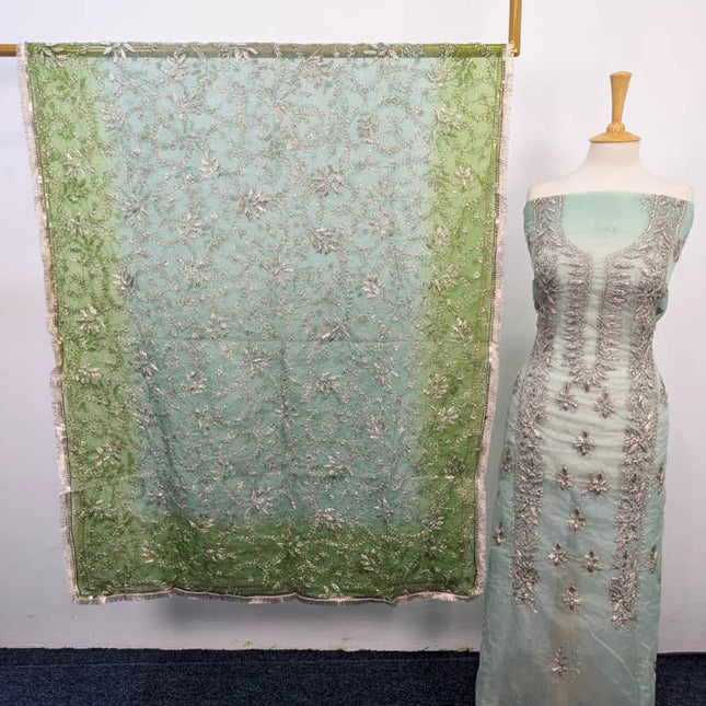 Handmade Organza Gotta Work With Tie & Dye Dupatta 2PC Unstitched