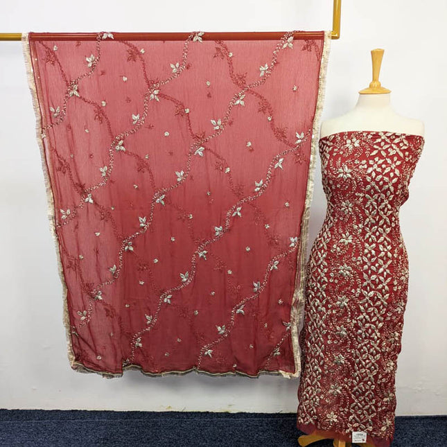 Handmade Full Jaal Gotta Work Chiffon 2PC Unstitched