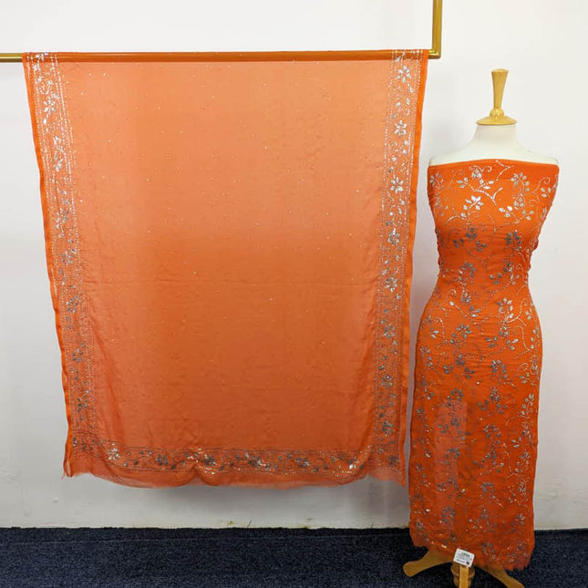 Handmade Full Jaal Mukesh Work Chiffon 2PC Unstitched