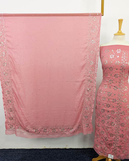 Fancy Chiffon with Full Jaal Mukesh Work 2PC Unstitched