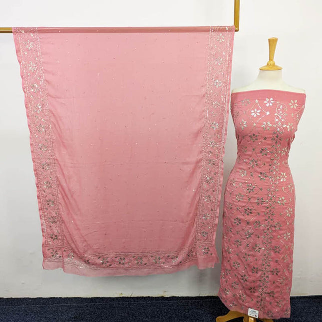 Fancy Chiffon with Full Jaal Mukesh Work 2PC Unstitched