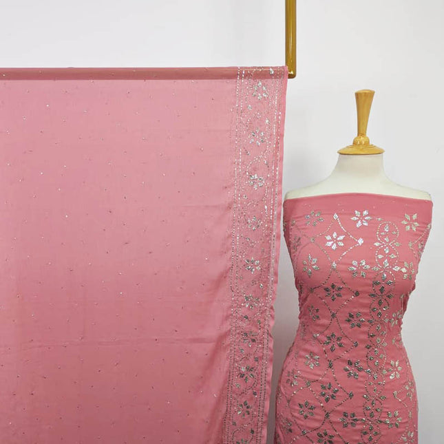 Fancy Chiffon with Full Jaal Mukesh Work 2PC Unstitched