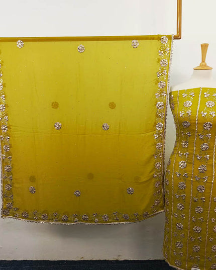 Handmade Gotta and Mukesh Work Chiffon 2PC Unstitched