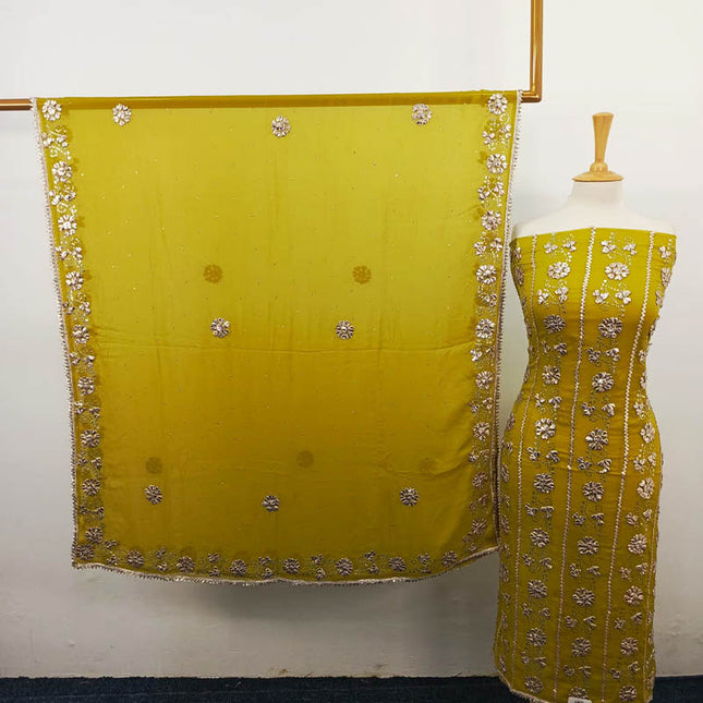 Handmade Gotta and Mukesh Work Chiffon 2PC Unstitched