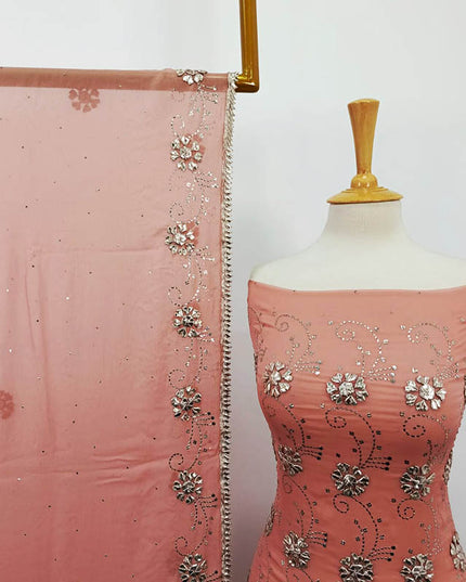 Handmade Gotta and Mukesh Work Chiffon 2PC Unstitched