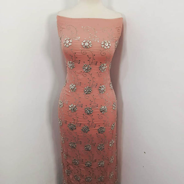 Handmade Gotta and Mukesh Work Chiffon 2PC Unstitched