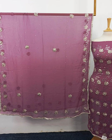 Handmade Gotta and Mukesh Work Chiffon 2PC Unstitched