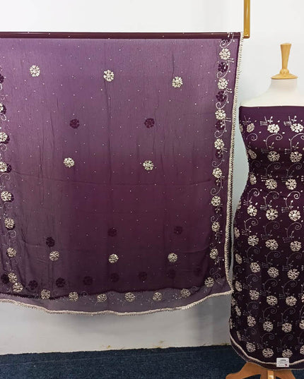 Handmade Gotta and Mukesh Work Chiffon 2PC Unstitched