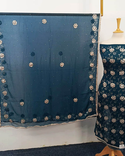 Handmade Gotta and Mukesh Work Chiffon 2PC Unstitched