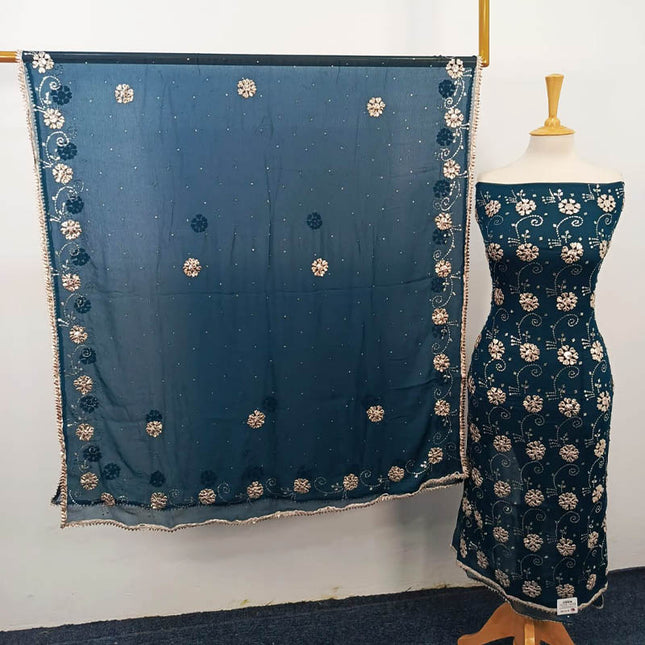 Handmade Gotta and Mukesh Work Chiffon 2PC Unstitched