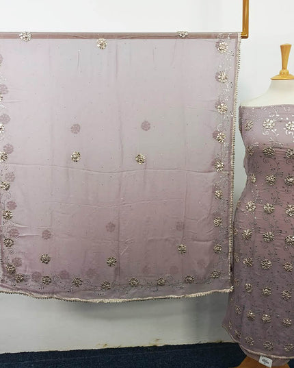 Handmade Gotta and Mukesh Work Chiffon 2PC Unstitched