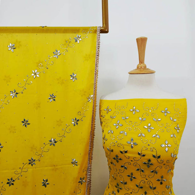 Handmade Gotta and Mukesh Work Chiffon 2PC Unstitched