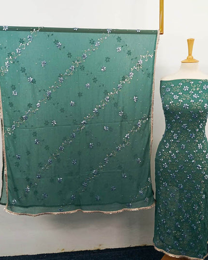 Handmade Gotta and Mukesh Work Chiffon 2PC Unstitched