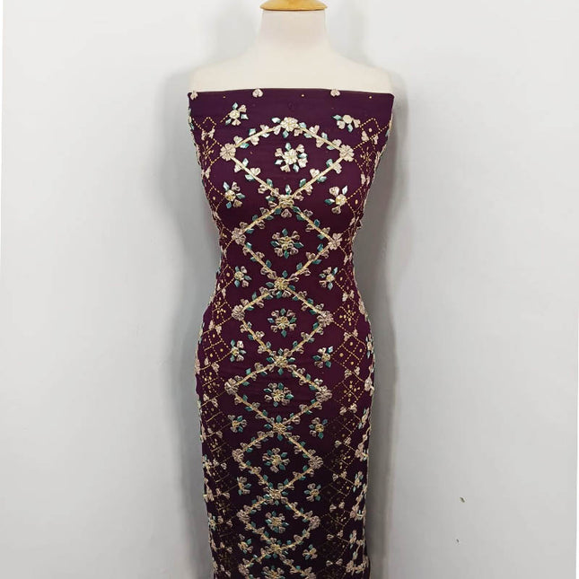 Handmade Gotta and Mukesh Work Chiffon 2PC Unstitched