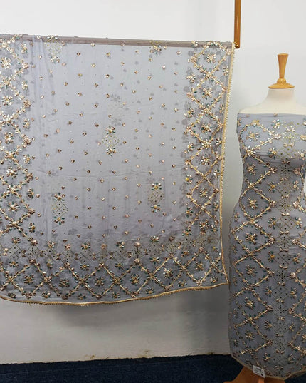 Handmade Gotta and Mukesh Work Chiffon 2PC Unstitched