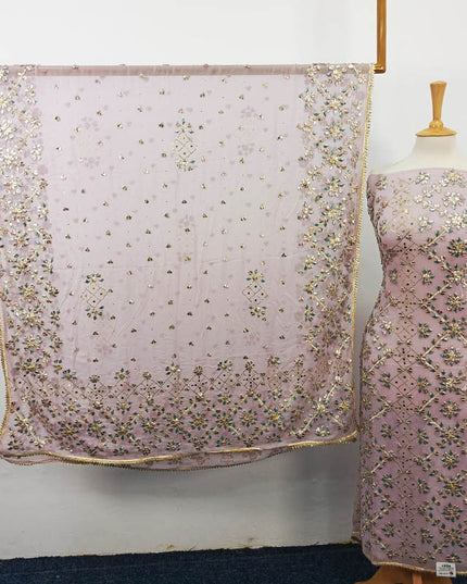 Handmade Gotta and Mukesh Work Chiffon 2PC Unstitched