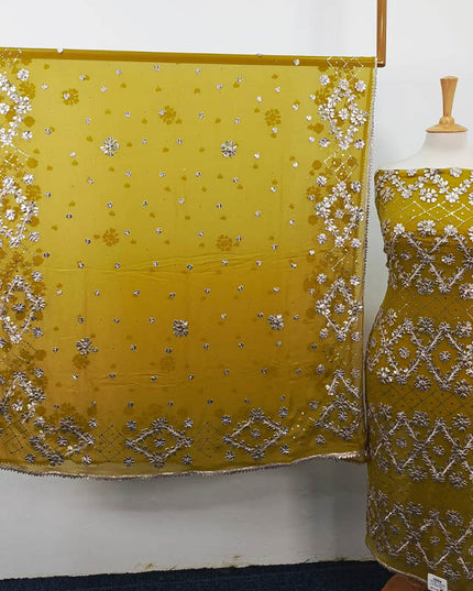 Handmade Gotta and Mukesh Work Chiffon 2PC Unstitched