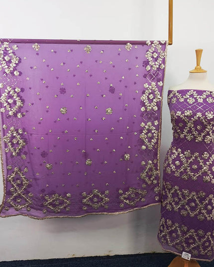 Handmade Gotta and Mukesh Work Chiffon 2PC Unstitched