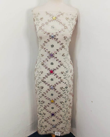 Multi Colour Gotta And Mukesh Work Chiffon 2PC Unstitched