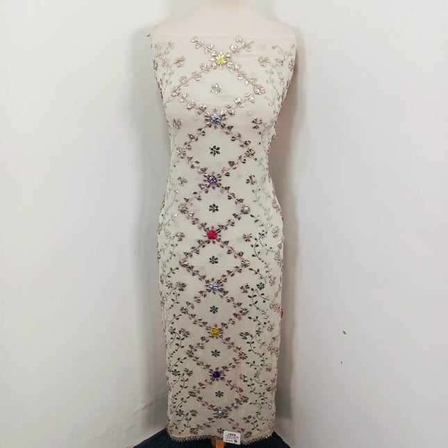 Multi Colour Gotta And Mukesh Work Chiffon 2PC Unstitched