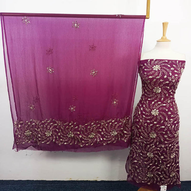 Handmade Full Jaal Gotta Work Chiffon 2PC Unstitched