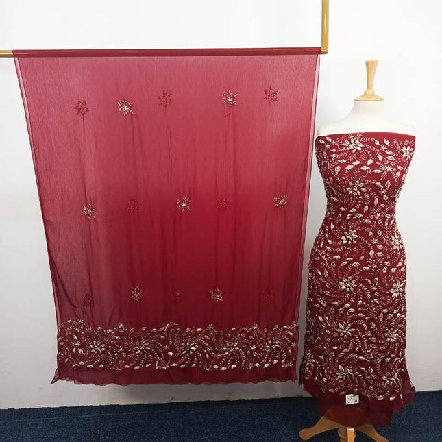 Handmade Full Jaal Gotta Work Chiffon 2PC Unstitched