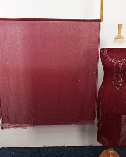 Handmade Mukesh Work Chiffon 2PC Unstitched