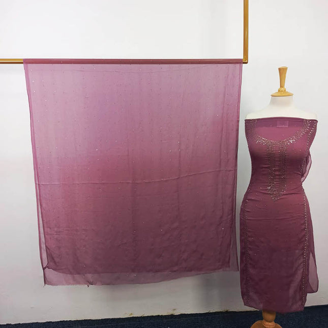 Handmade Mukesh Work Chiffon 2PC Unstitched