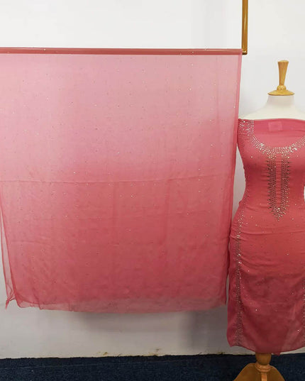 Handmade Mukesh Work Chiffon 2PC Unstitched