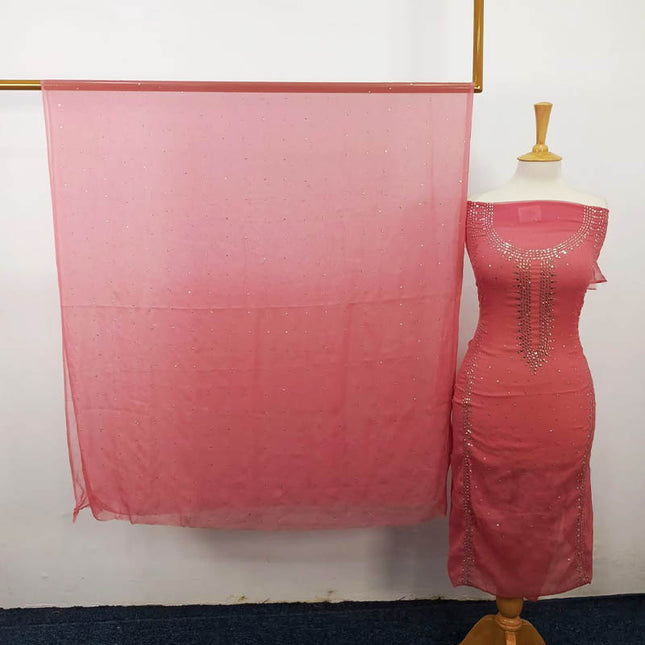 Handmade Mukesh Work Chiffon 2PC Unstitched