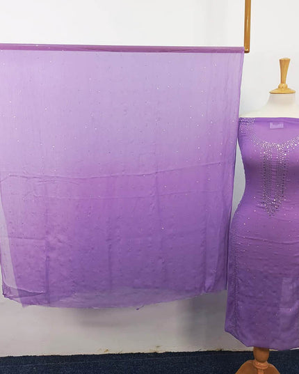 Handmade Mukesh Work Chiffon 2PC Unstitched