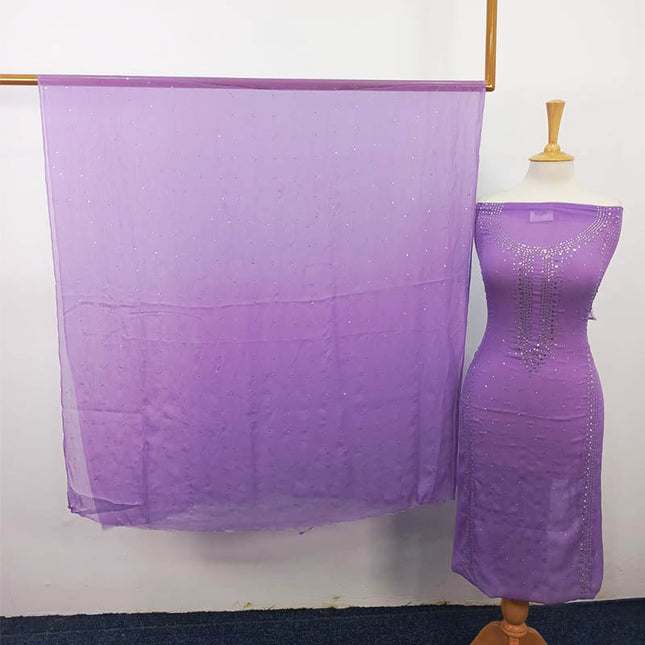 Handmade Mukesh Work Chiffon 2PC Unstitched