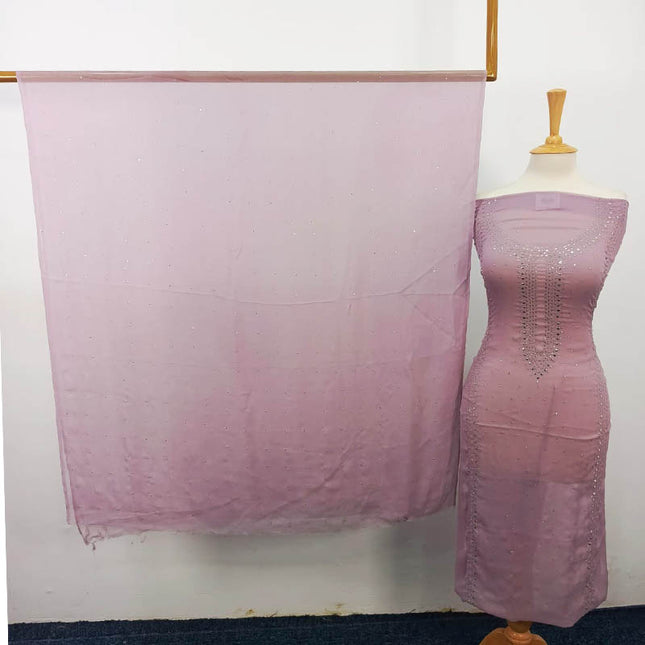 Handmade Mukesh Work Chiffon 2PC Unstitched