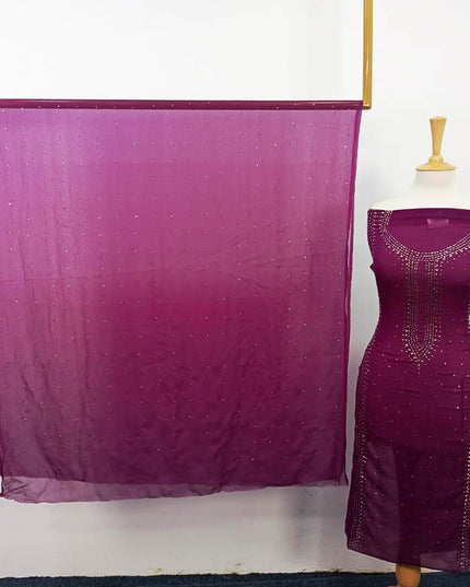 Handmade Mukesh Work Chiffon 2PC Unstitched