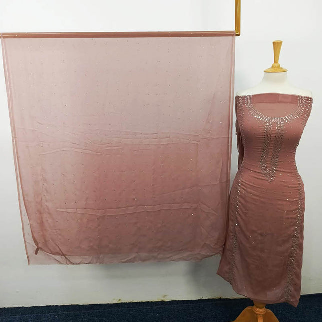 Handmade Mukesh Work Chiffon 2PC Unstitched