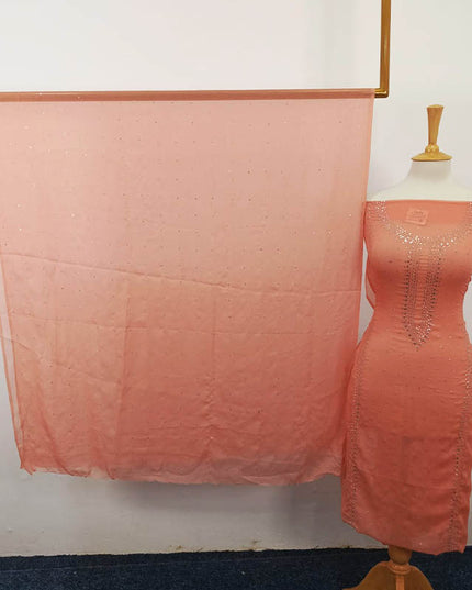 Handmade Mukesh Work Chiffon 2PC Unstitched