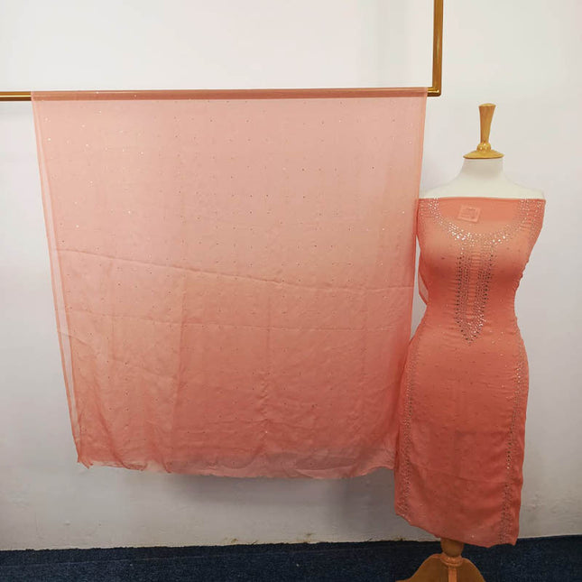 Handmade Mukesh Work Chiffon 2PC Unstitched