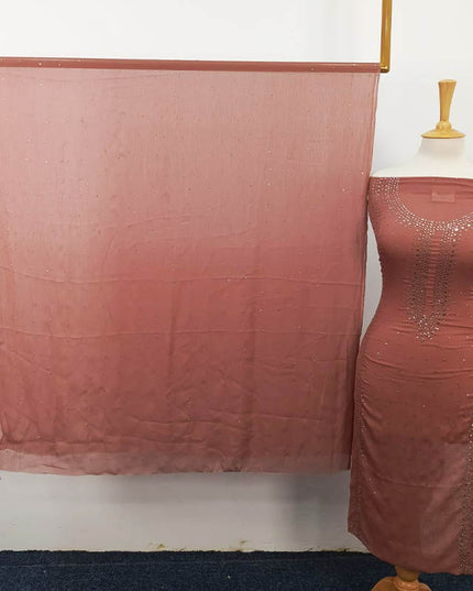 Handmade Mukesh Work Chiffon 2PC Unstitched