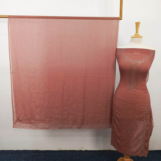 Handmade Mukesh Work Chiffon 2PC Unstitched