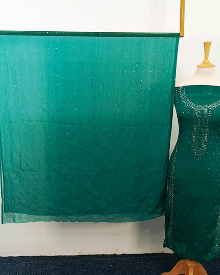 Handmade Mukesh Work Chiffon 2PC Unstitched