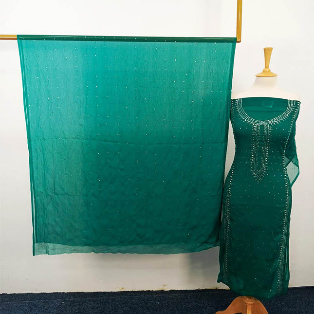 Handmade Mukesh Work Chiffon 2PC Unstitched