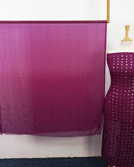 Handmade Mukesh Work Chiffon 2PC Unstitched