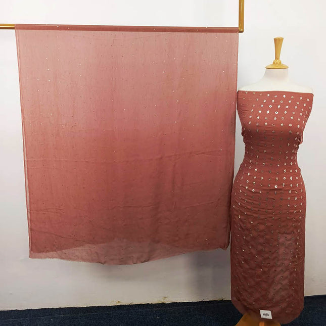 Handmade Mukesh Work Chiffon 2PC Unstitched