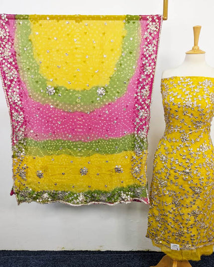 Bamber Chiffon With Chunnri And Gotta Work 2PC Unstitched