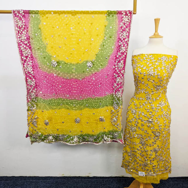 Bamber Chiffon With Chunnri And Gotta Work 2PC Unstitched