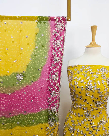 Bamber Chiffon With Chunnri And Gotta Work 2PC Unstitched