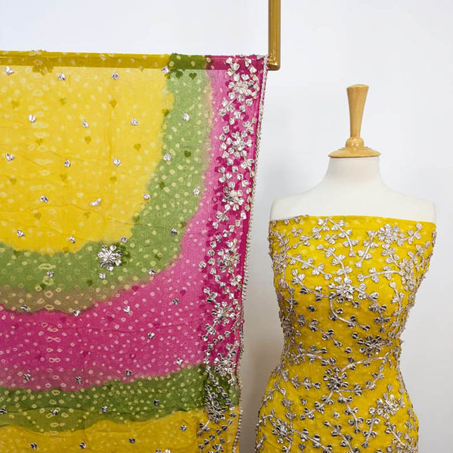 Bamber Chiffon With Chunnri And Gotta Work 2PC Unstitched