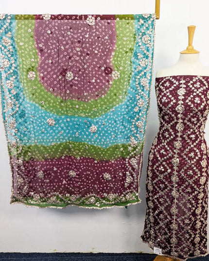 Bamber Chiffon With Chunnri And Gotta Work 2PC Unstitched