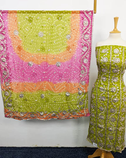 Bamber Chiffon With Chunnri And Gotta Work 2PC Unstitched