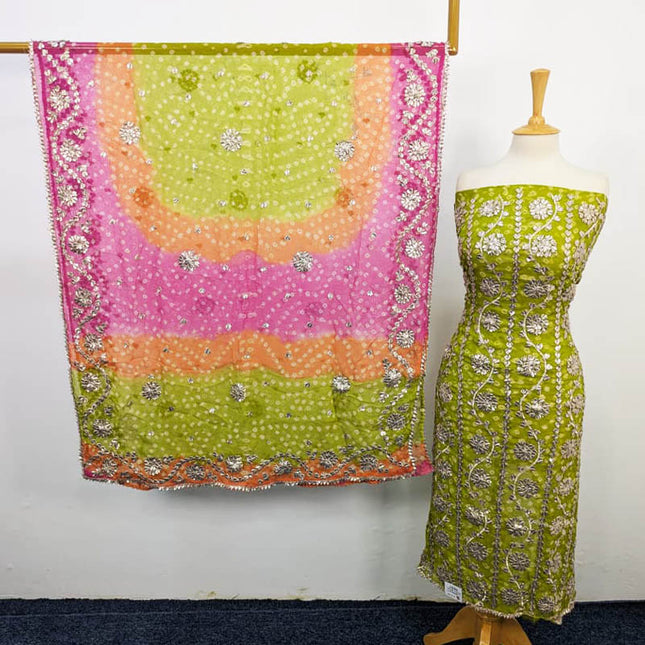 Bamber Chiffon With Chunnri And Gotta Work 2PC Unstitched